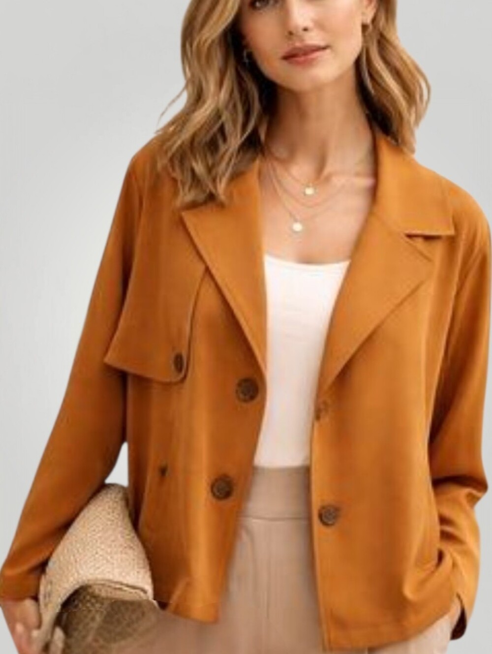J.Jill Wearever Collection Womens XL Petite Saffron Trench Swing Jacket New